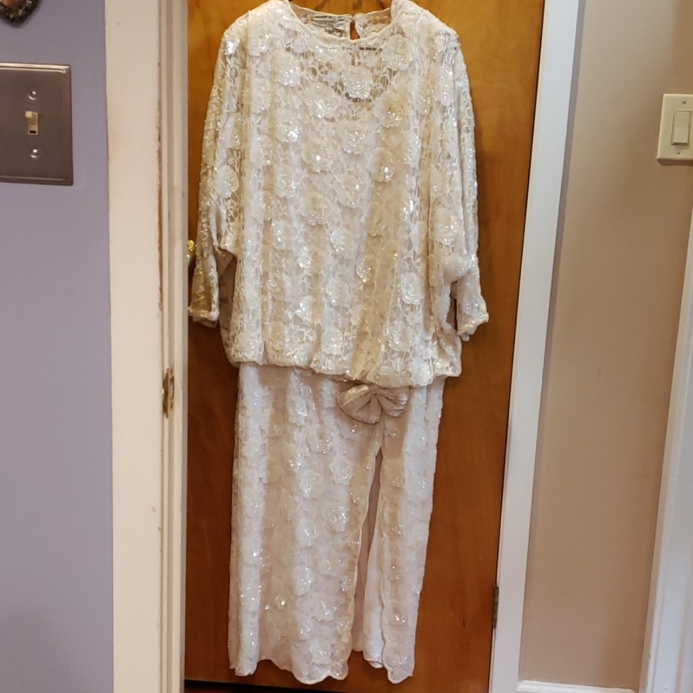 Judith ann plus iridescent sequin gown